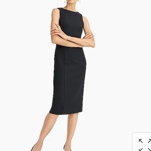 J.Crew Long Sheath Dress Four-Season Stretch ~ 0 ~ Black ~ Sleeveless Boat Neck
